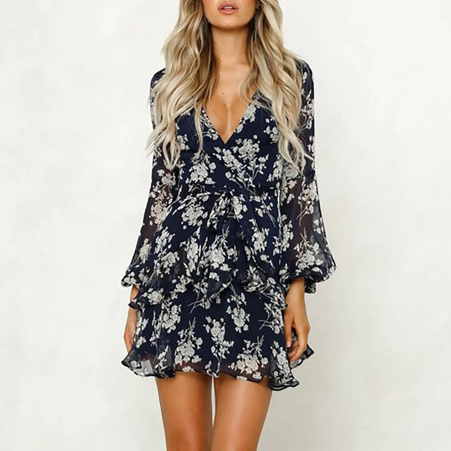 Bohemian Print Sheer Mesh Dress