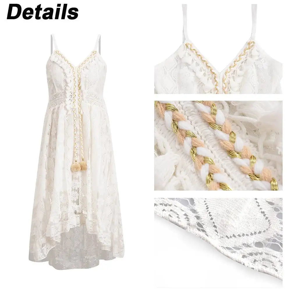 Korean Vintage Summer Elegant Beach Bohemian Long Dress