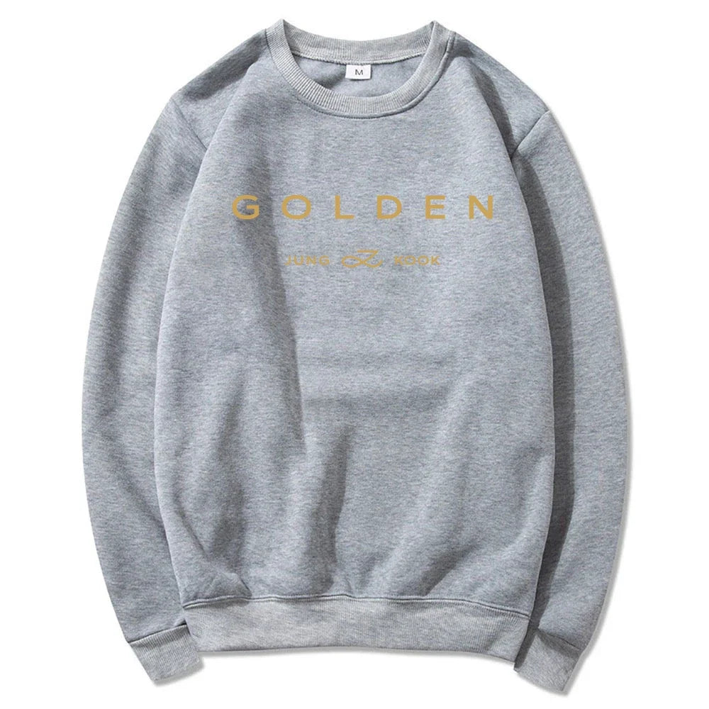 Letter Print Golden Pullovers Sweatshirts