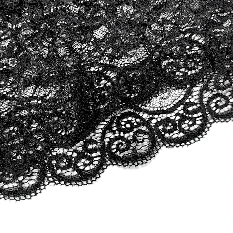 New Sexy Lace See-Through Black Pink Shorts Set