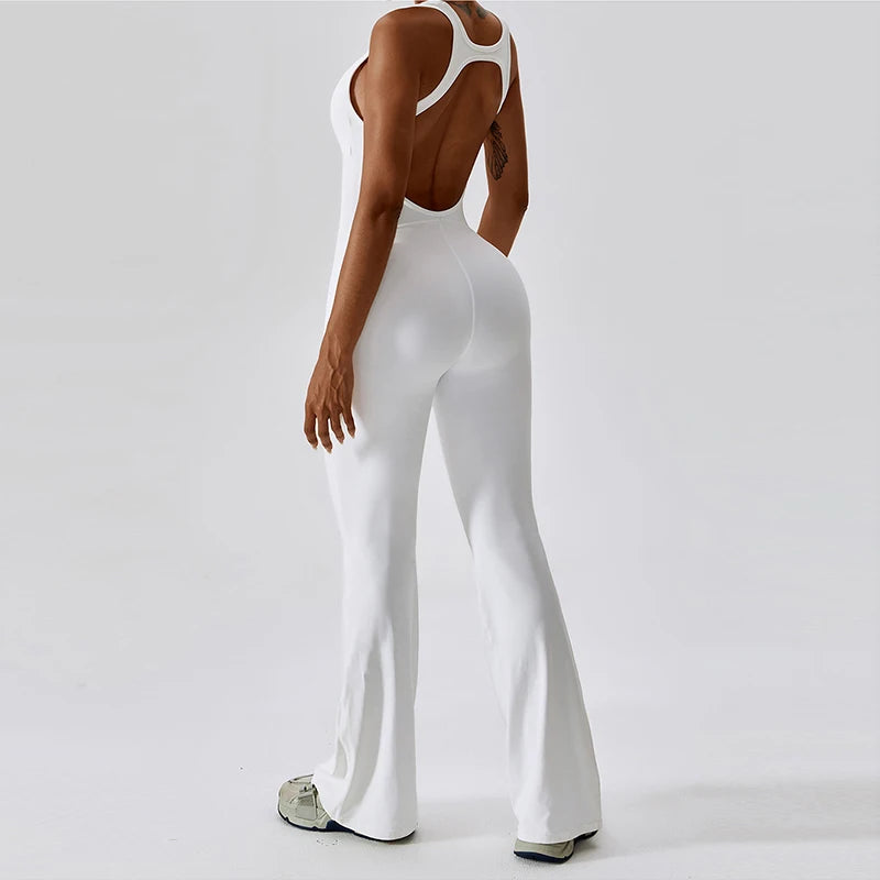 Sexy Back V Jumpsuit Gym Set