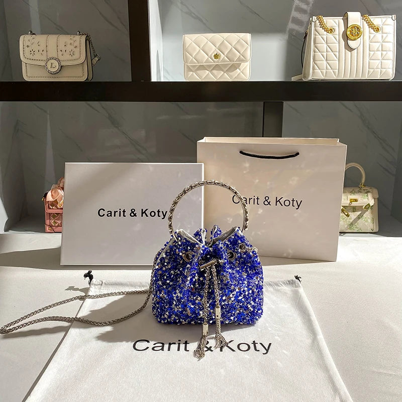 Luxury Designer Colorful Stones Evening Clutch Bag