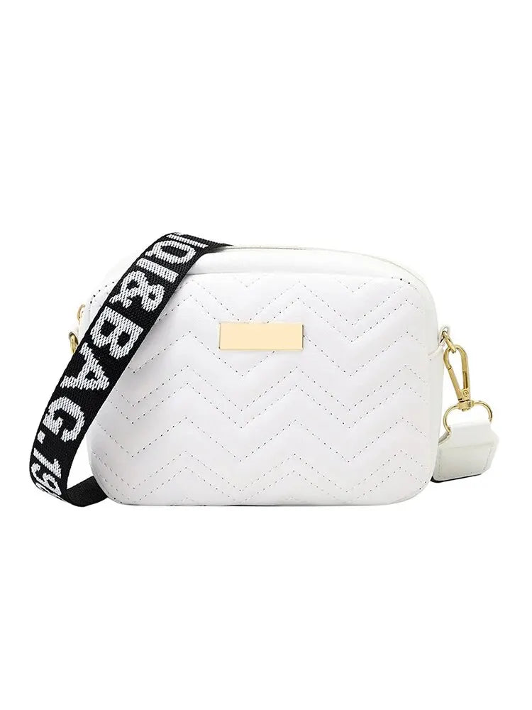 Wave Embroidery Shoulder Strap Crossbody Bag