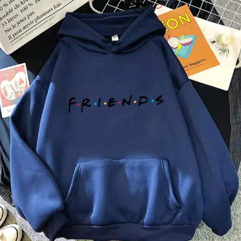 Friends Print Hoodie Long Sleeve Pullover