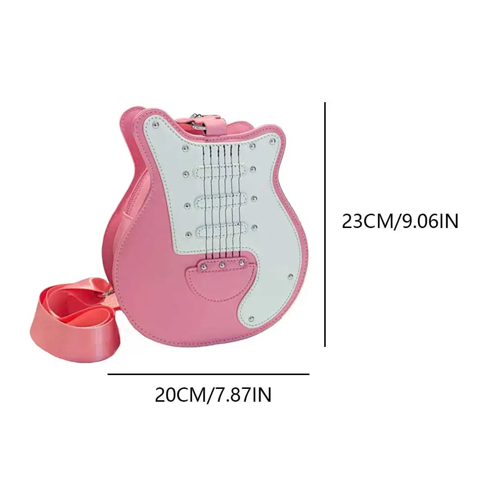 Luxury Designer Guitar Shaped Leather Crossbody Bag