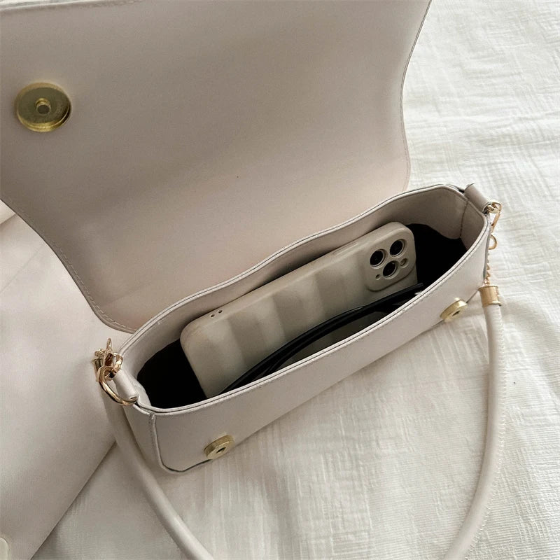 Solid Color Small Top-handle Underarm Bags