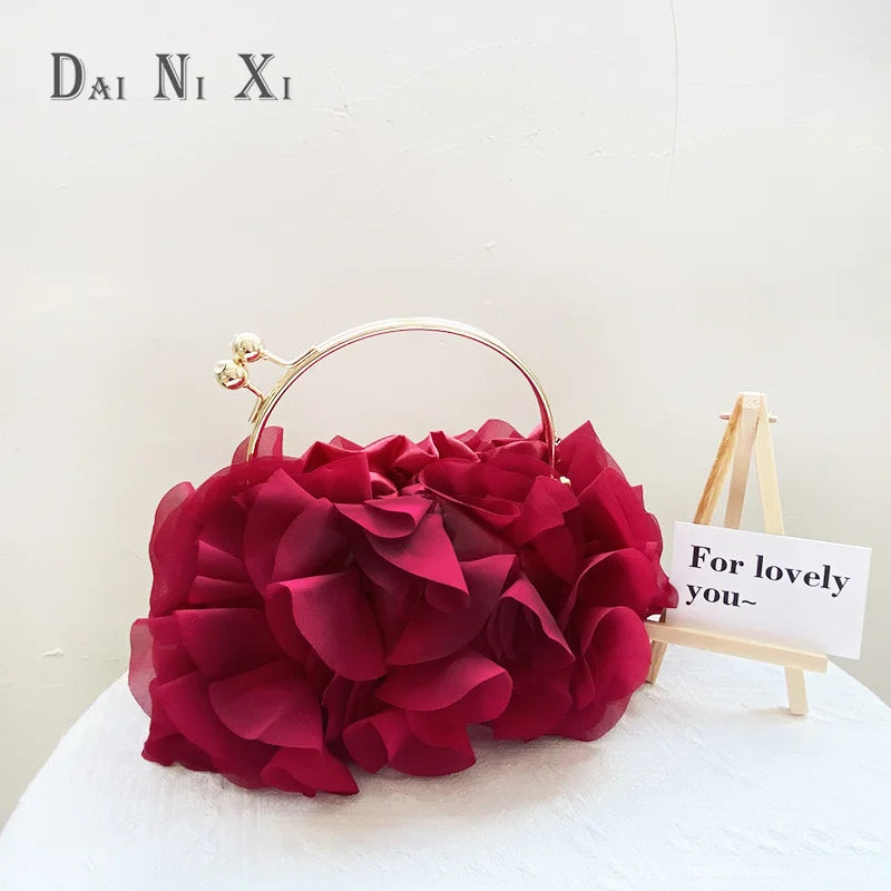 Luxury Silks Flower Clutch Bag