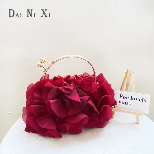 Luxury Silks Flower Clutch Bag