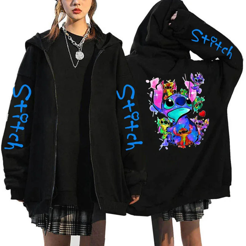 Zipper Disney Stitch Zip Up Hoodies