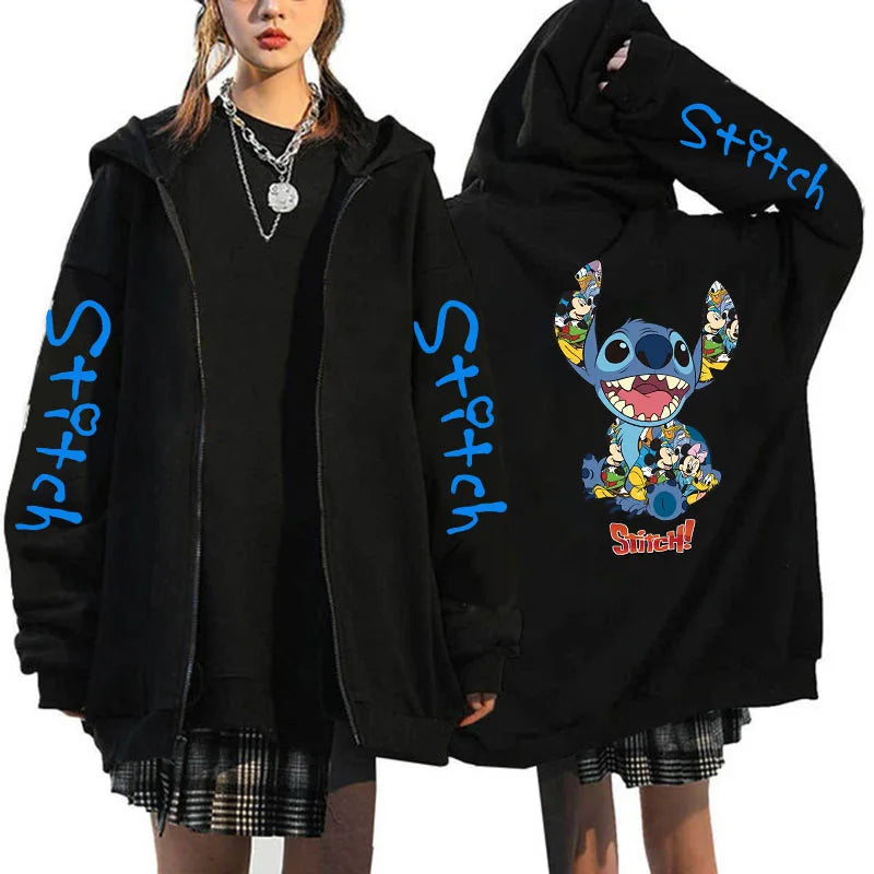 Zipper Disney Stitch Zip Up Hoodies