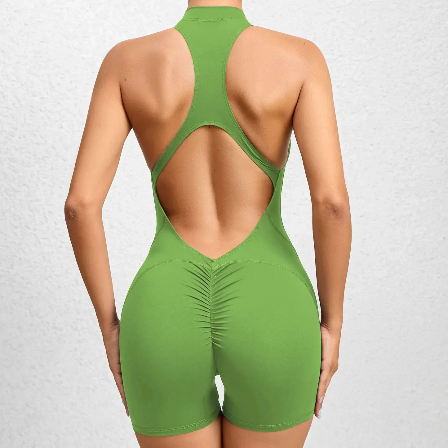 ne Piece Gym Outfit Sleeveless Zipper Romper