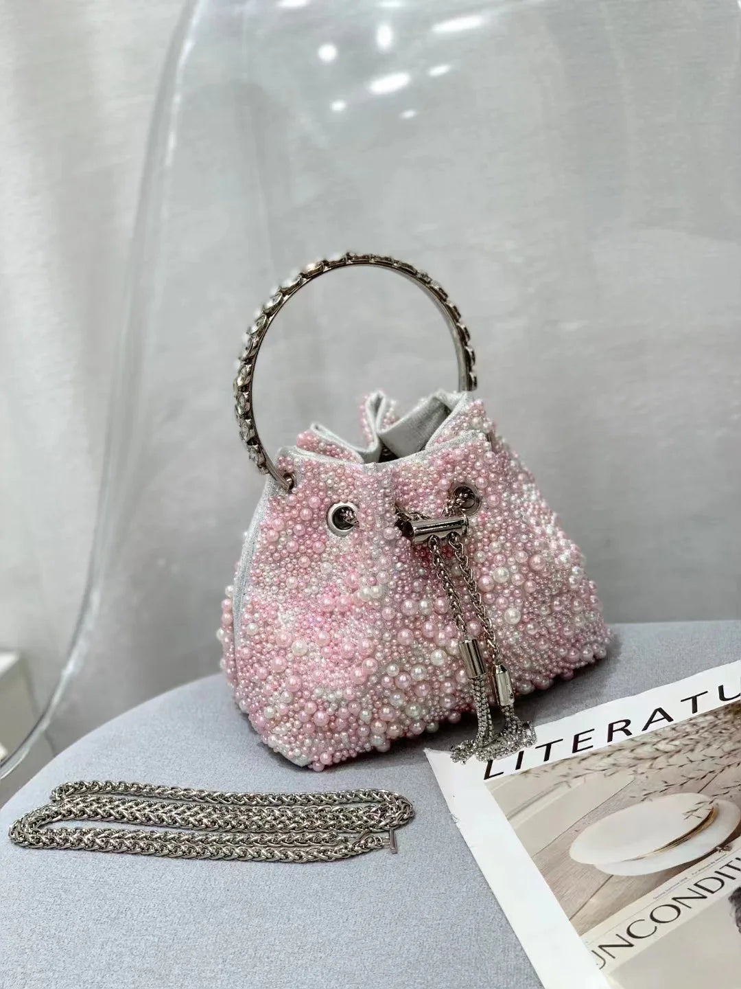 Luxury Designer Colorful Stones Evening Clutch Bag