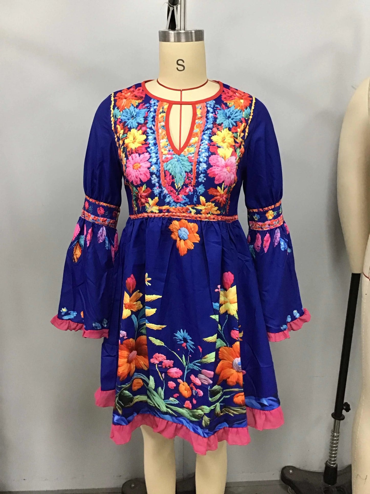 Autumn Boho Holiday Beach Mini Dress