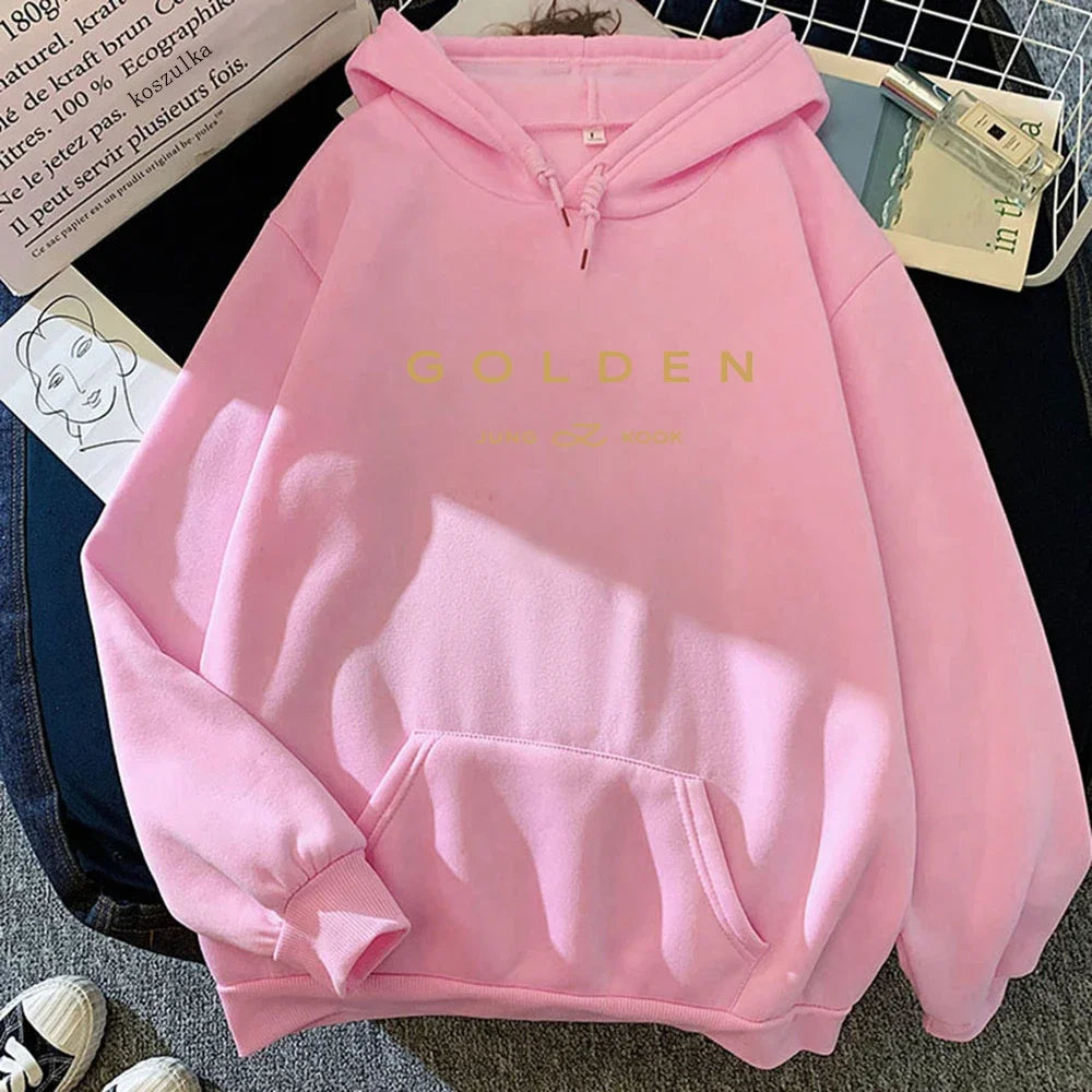 Letter Print Golden Pullovers Sweatshirts