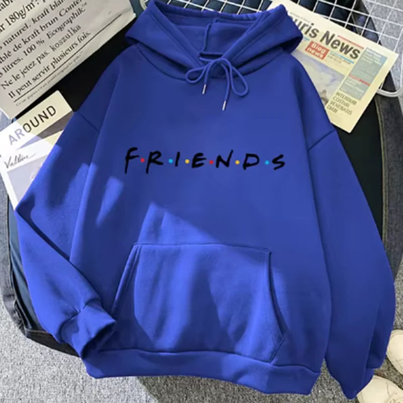 Friends Print Hoodie Long Sleeve Pullover