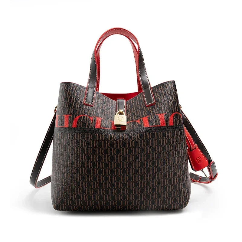 Exquisite Flower Printed Women's Leather Bag