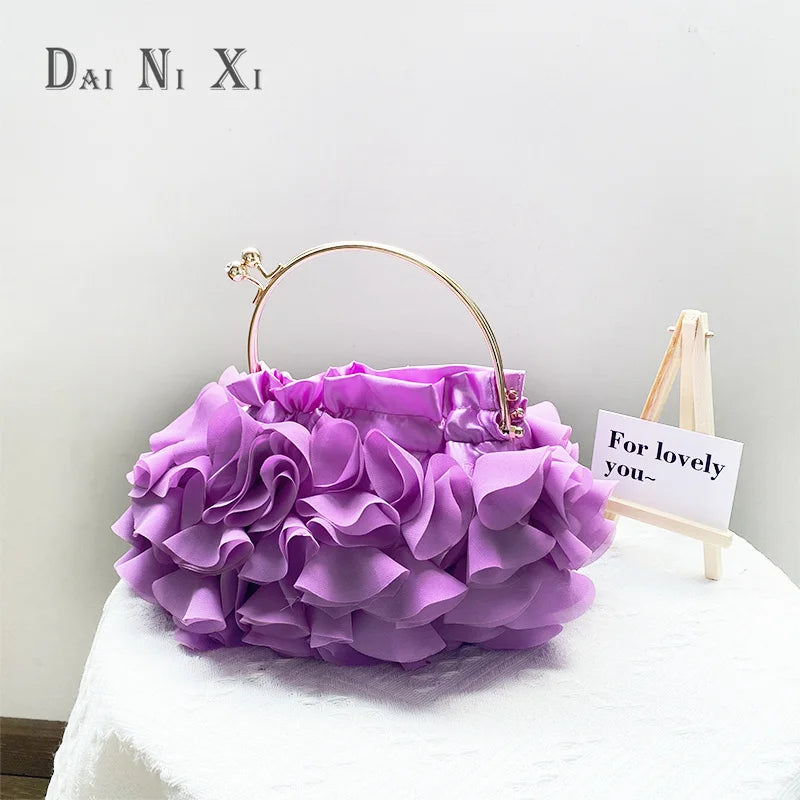 Luxury Silks Flower Clutch Bag