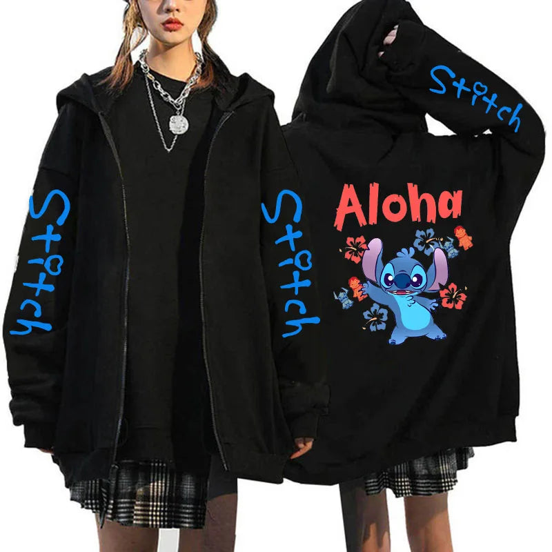 Zipper Disney Stitch Zip Up Hoodies