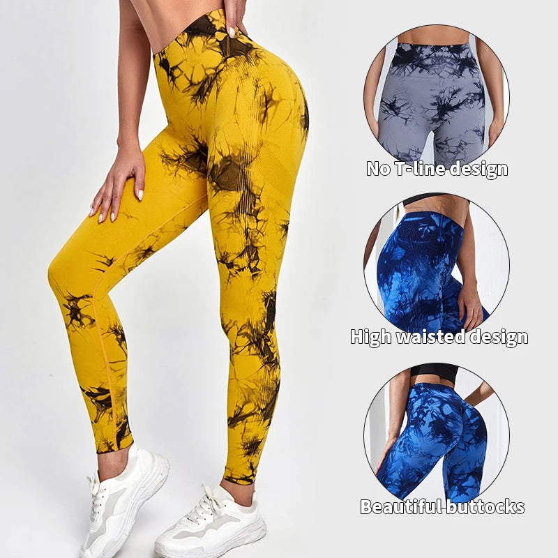 Tie Dye Seamless High Waist Yoga Pants