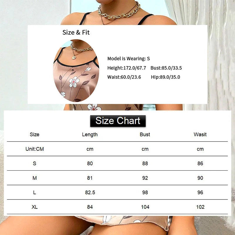 Women's Slip dress Satin Floral Print